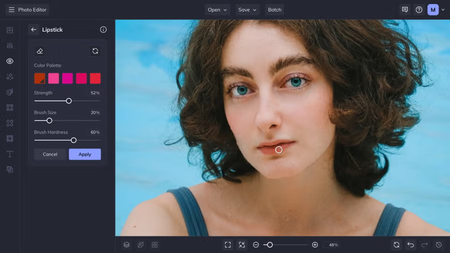 Interface of BeFunky - a versatile AI face photo editor