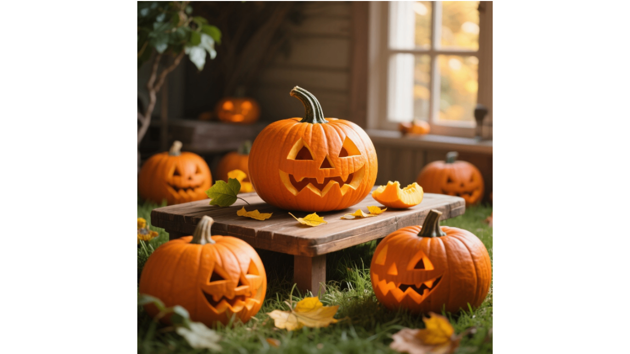 Pumpkin carved for Halloween