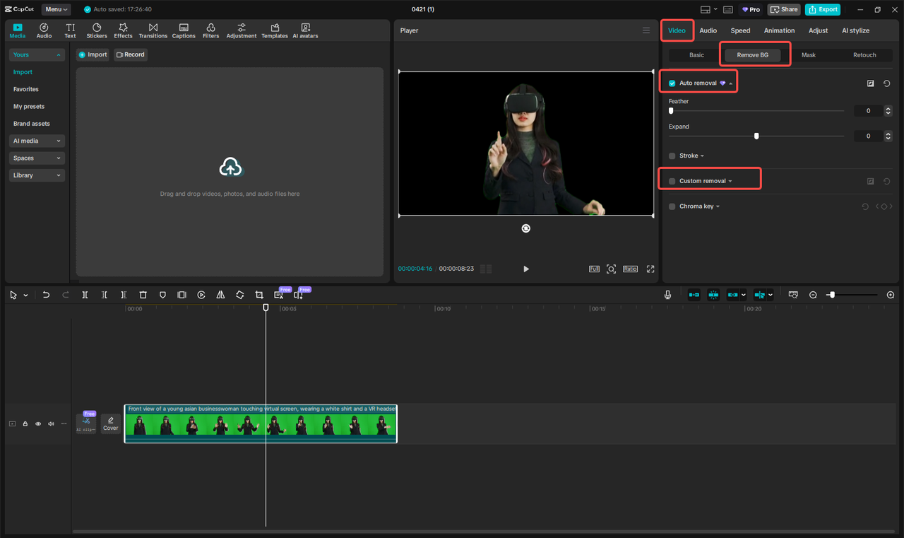 Remove the video background