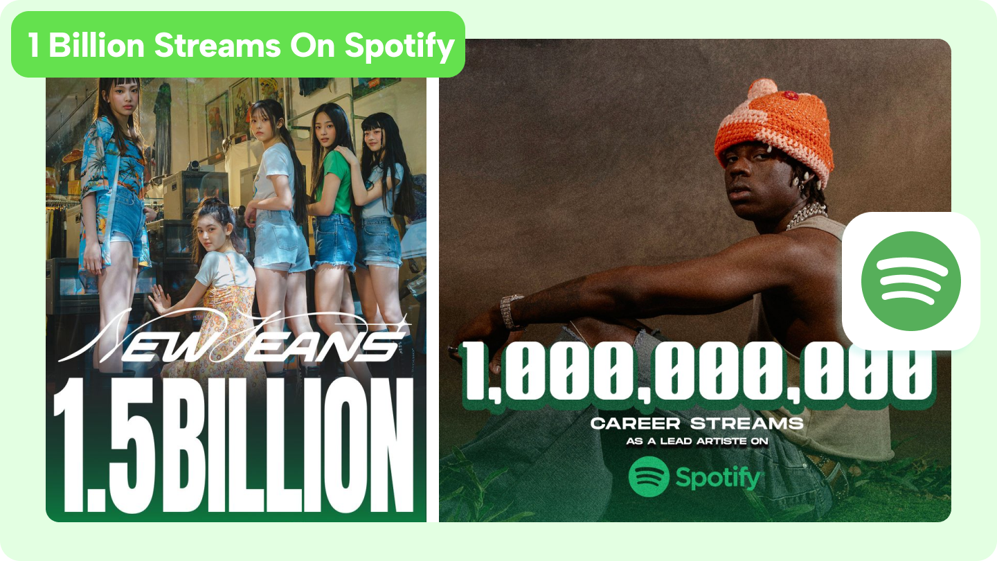 1 billion streams on spotify