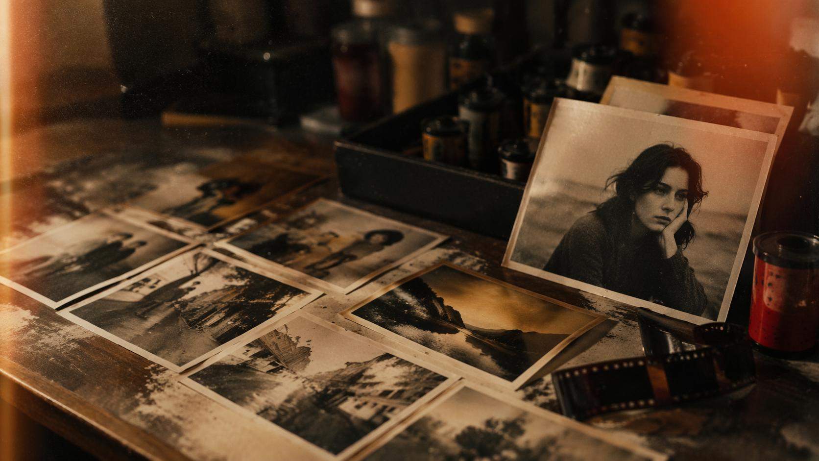 Dreamina film burn filter prompt example 5: Dusty photo lab look