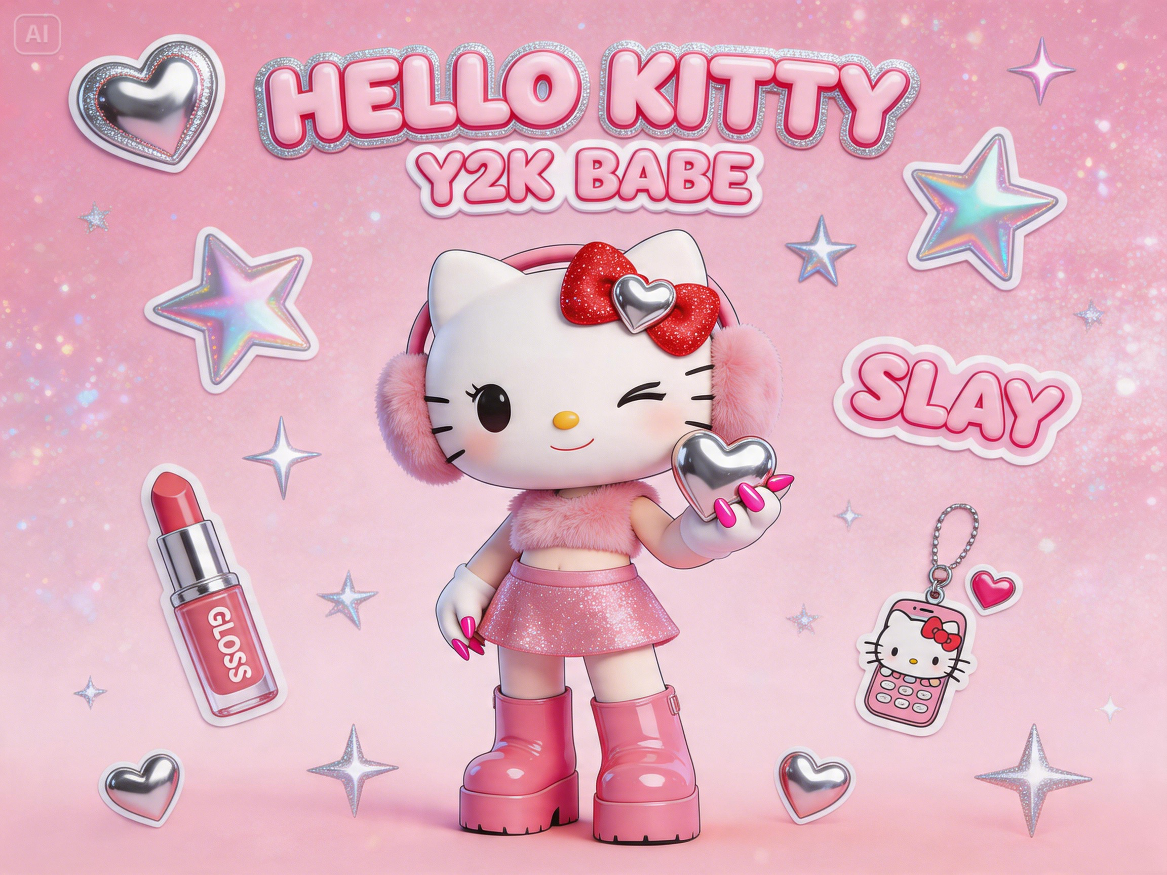 Solicitud para un póster de Hello Kitty Y2K