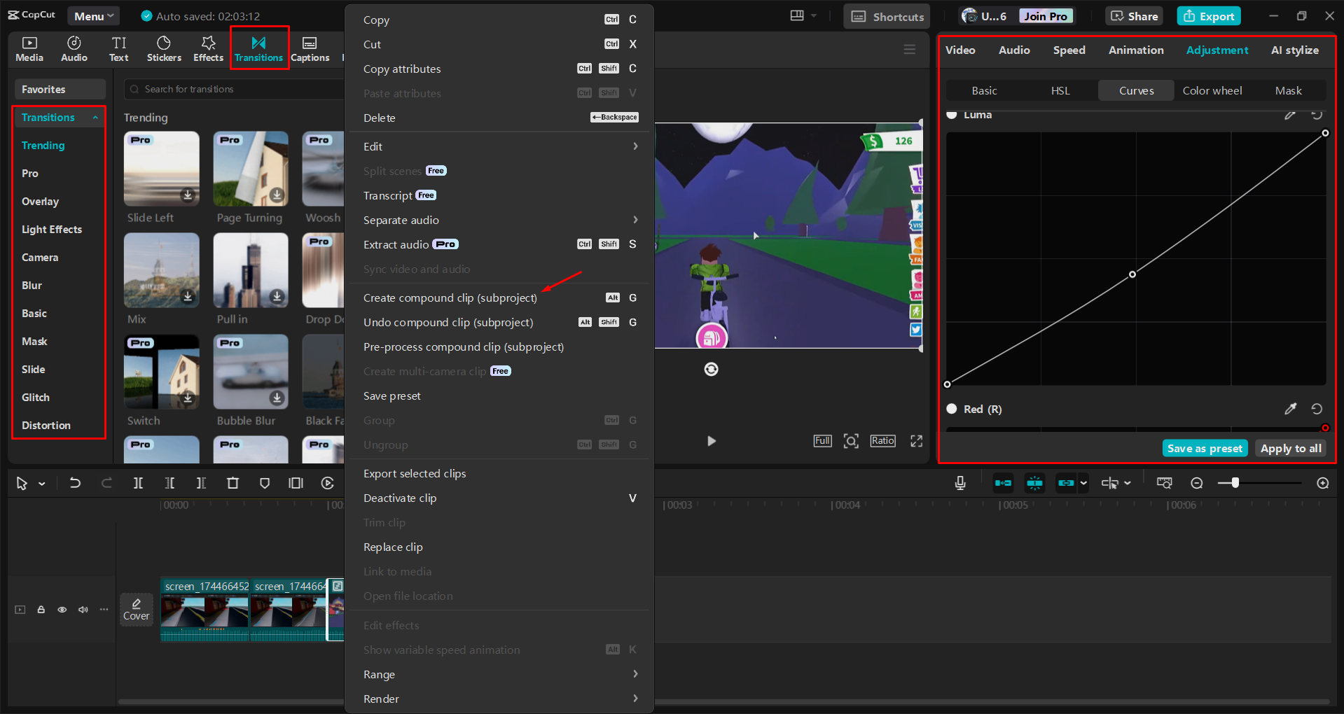 Recording and editing gameplay videos in the CapCut desktop video editor