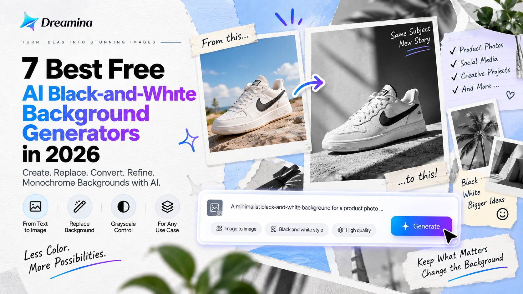 7 Best Free AI Black-and-White Background Generators in 2026