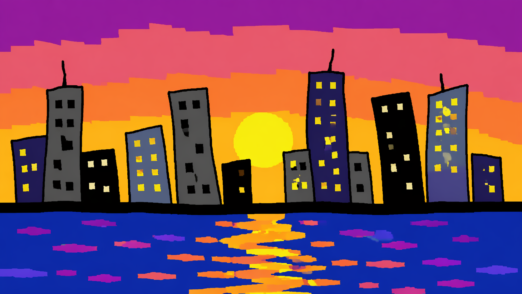 Dreamina ChatGPT MS Paint solicită exemplul prompt 2: Scenă de vacanță prost desenată