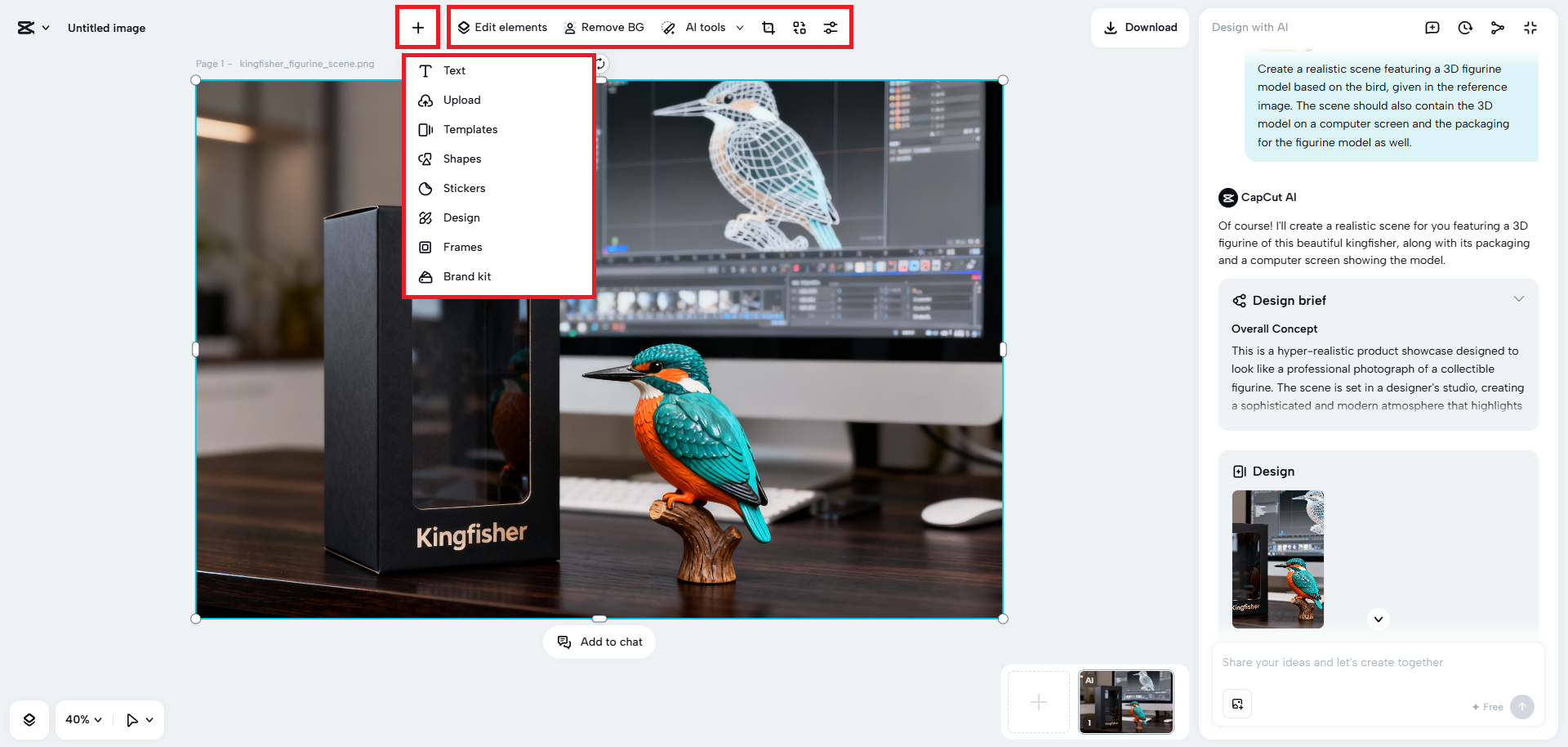 Finalize your 3D model design