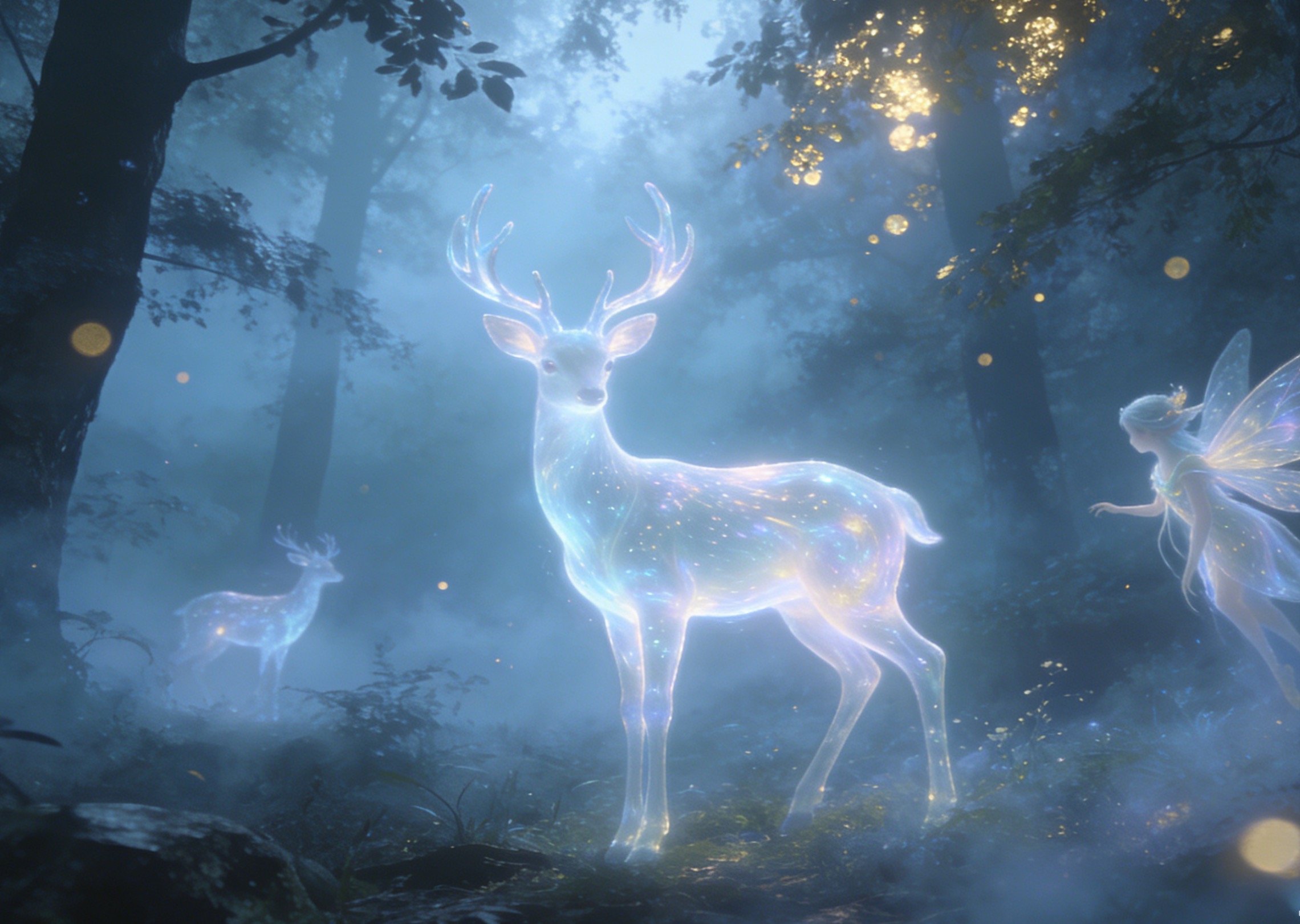 Varázslatos lények egy elvarázsolt erdőben