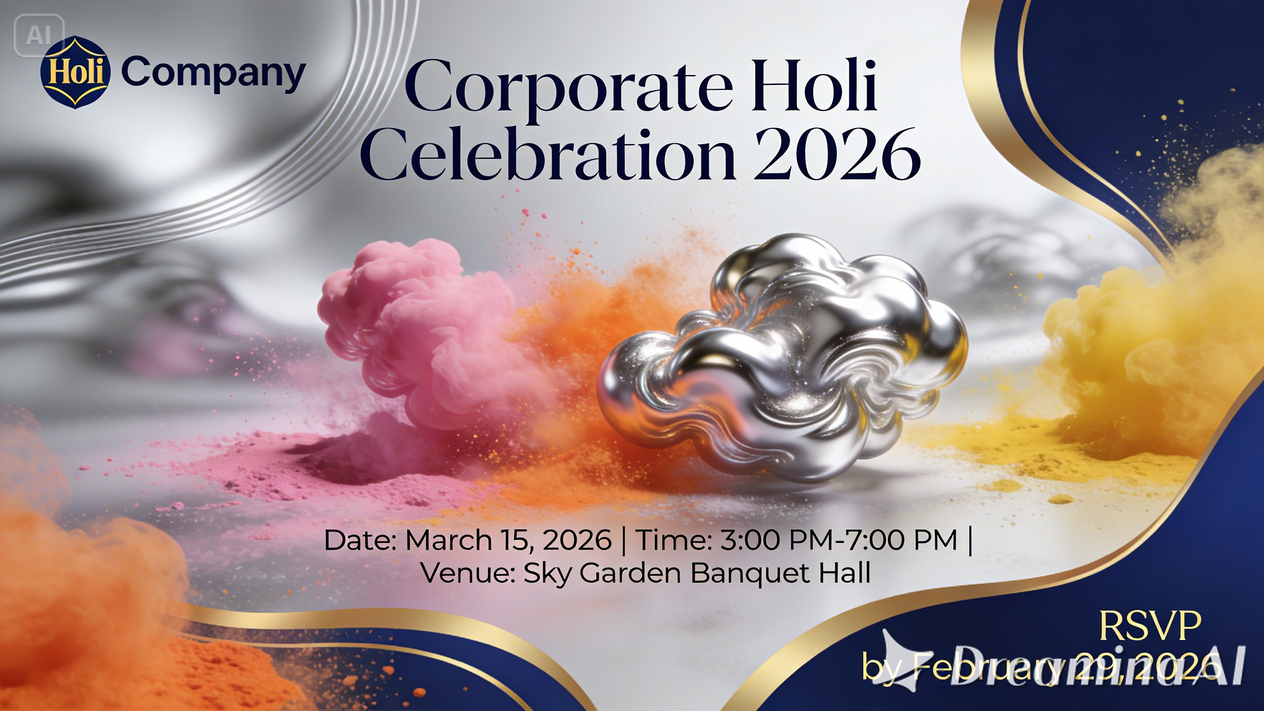 Corporate Holi celebration invite