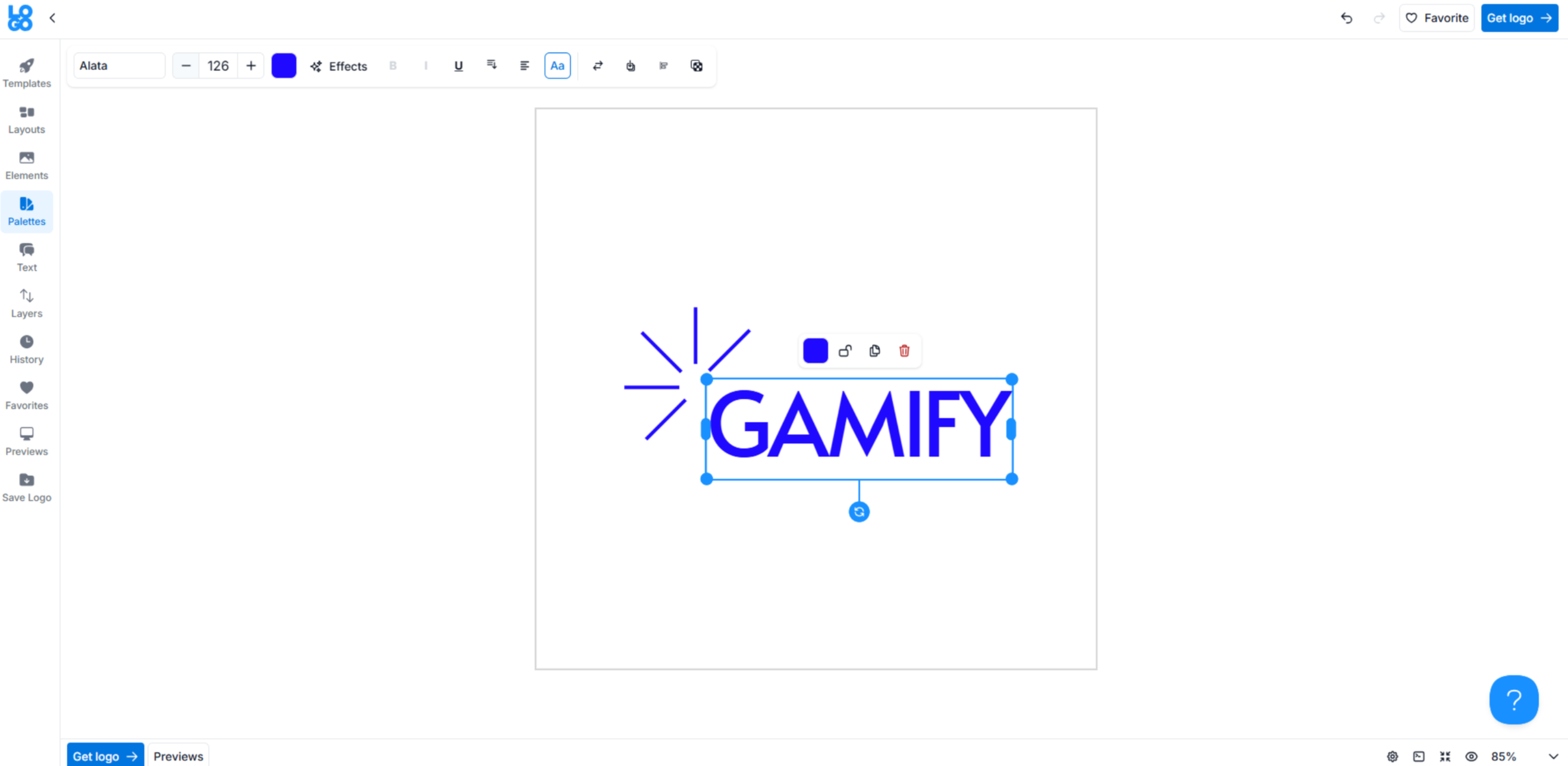 Interface of LOGO - an ideal YouTube channel logo creator