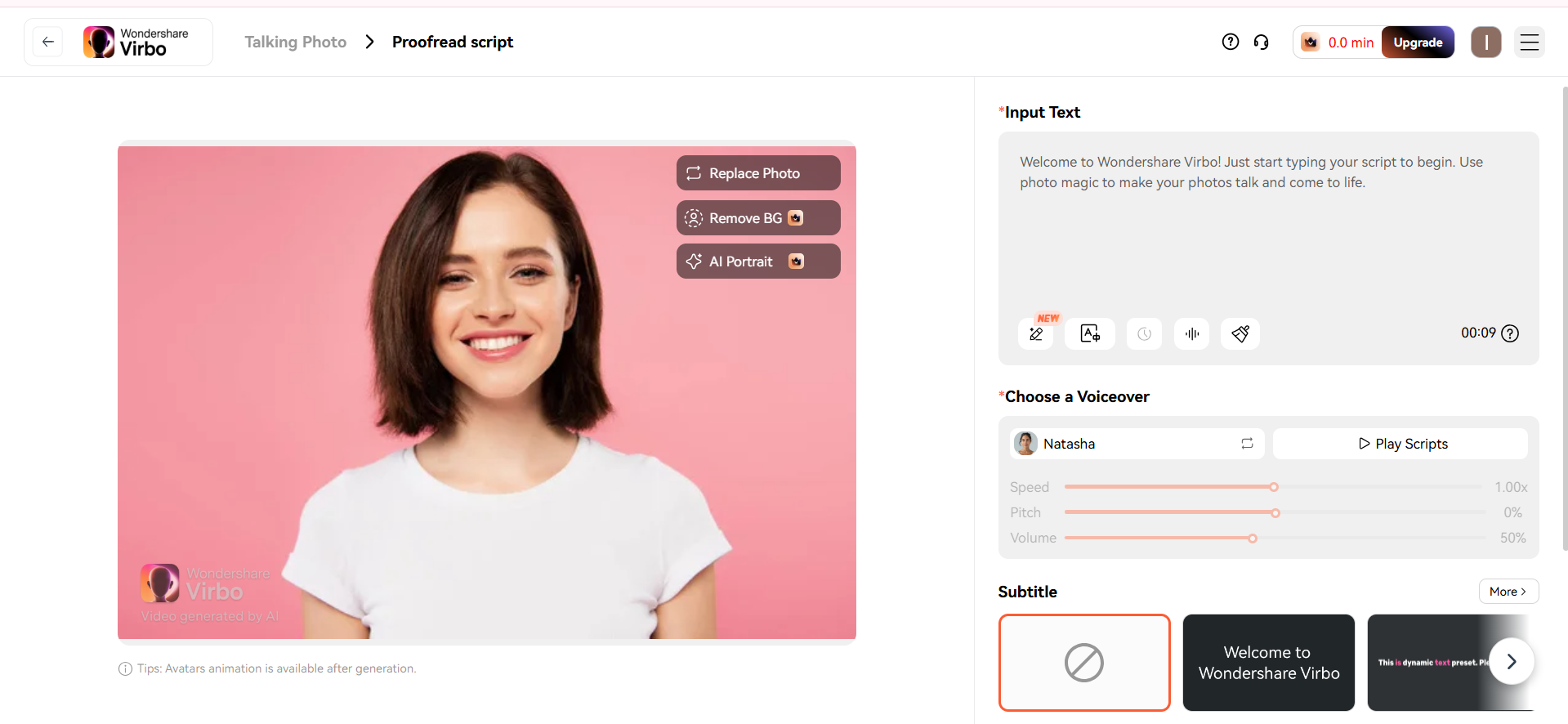 Wondershare Virbo - a well-known AI animated image generator