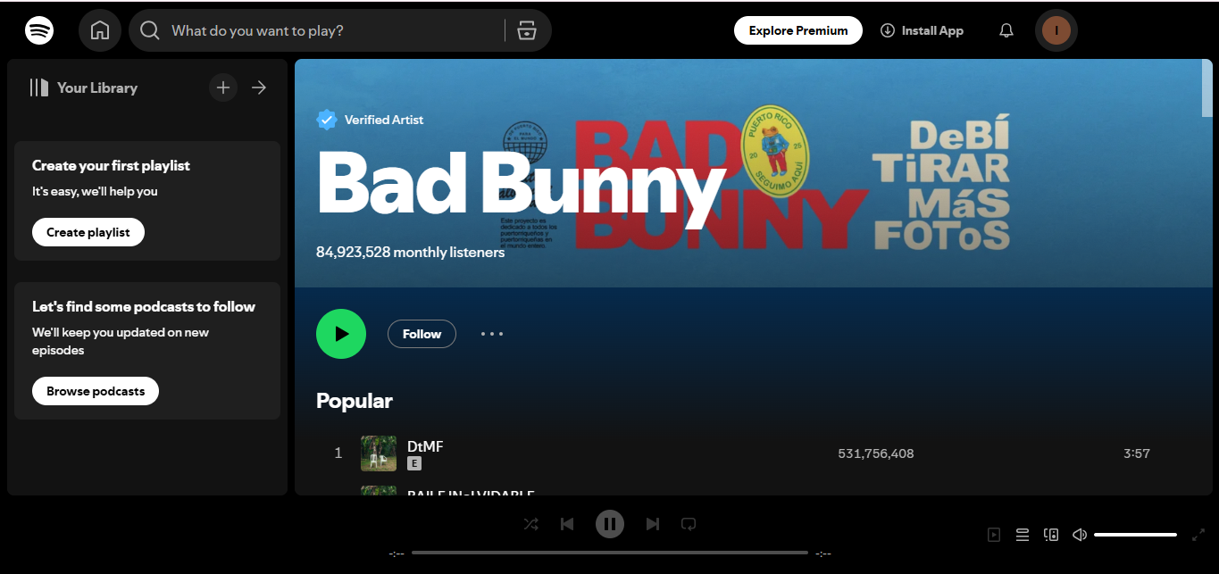 Bad Bunny - A legkövetettebb előadó a Spotify-on reggaetonban