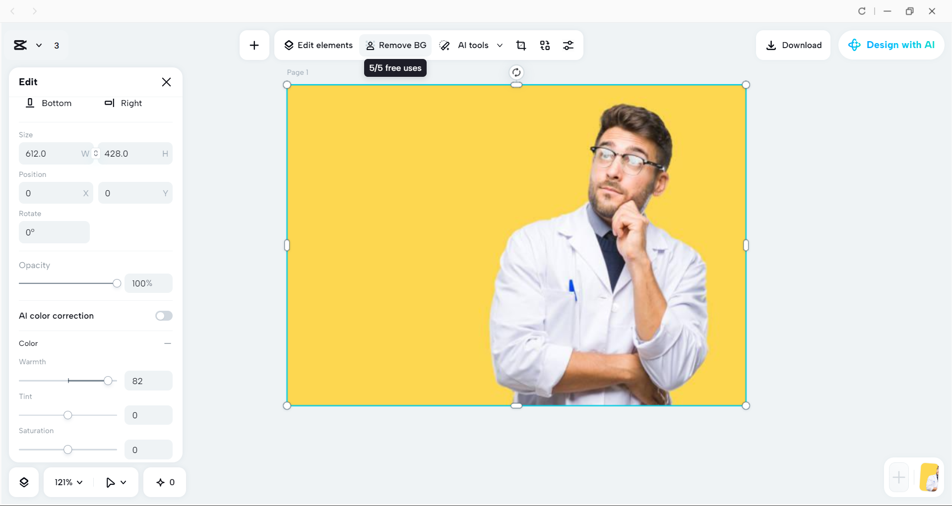 Interface of the CapCut desktop video editor - a tool to edit and customize images