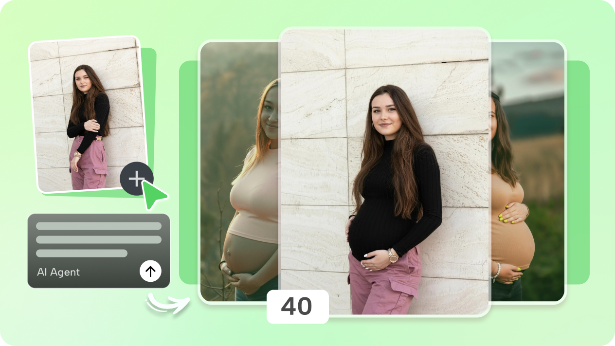 Skapa hela moderskapsfotosamlingar med AI Agent