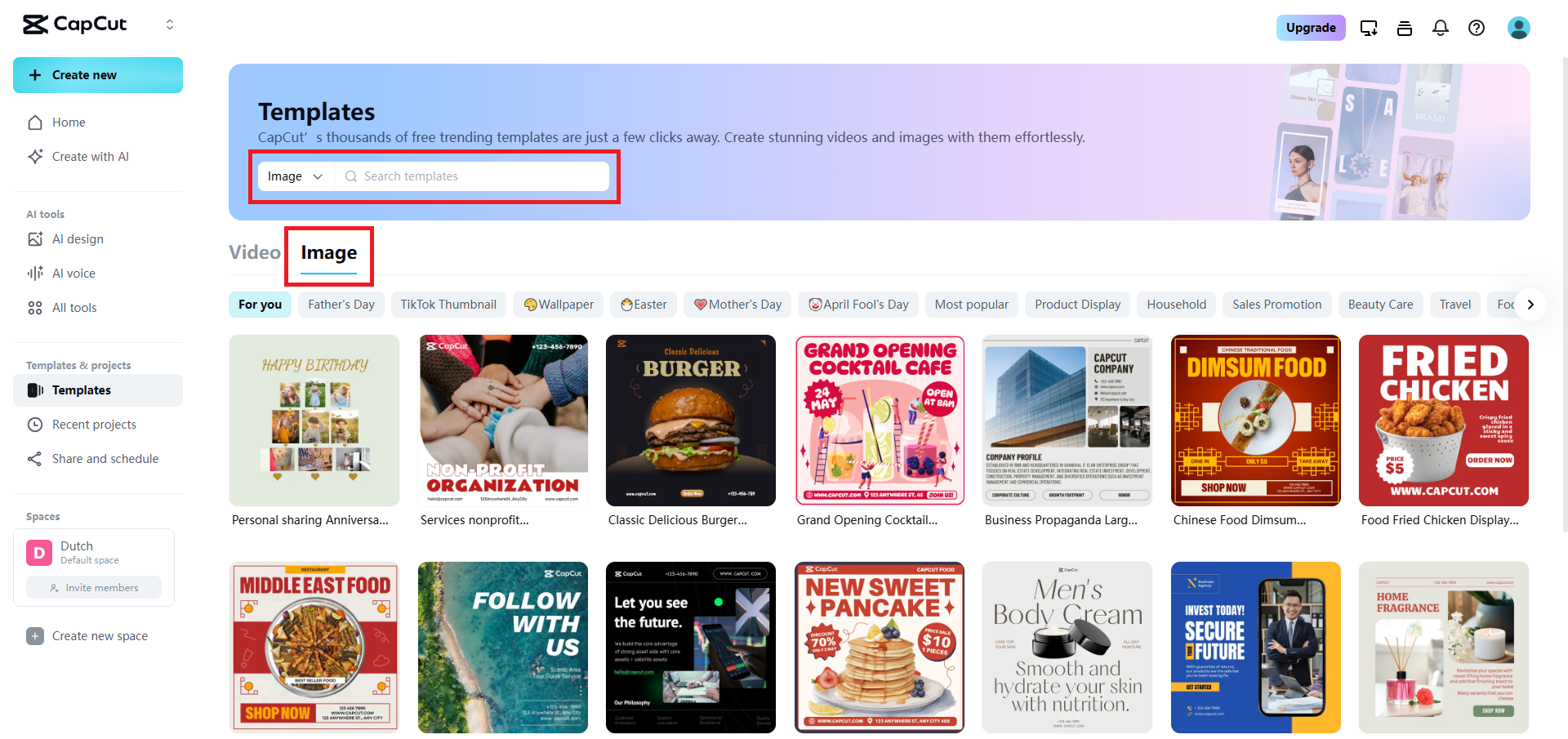 Search for your t-shirt templates