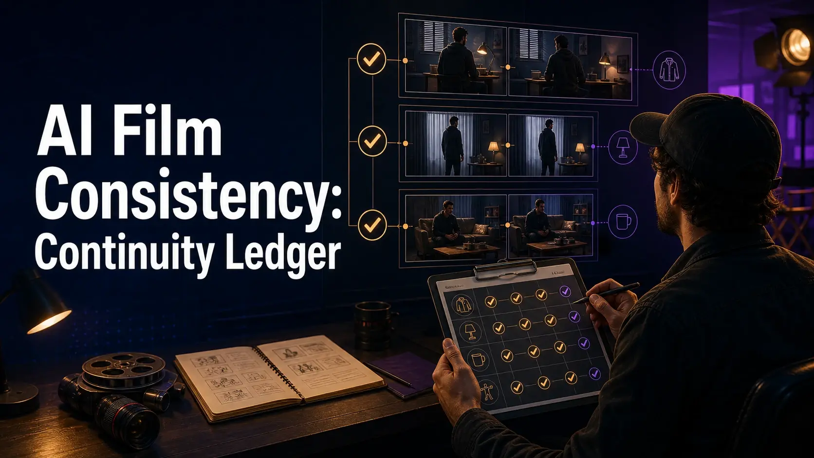 Editorial cover for AI Film Consistency: Continuity Ledger