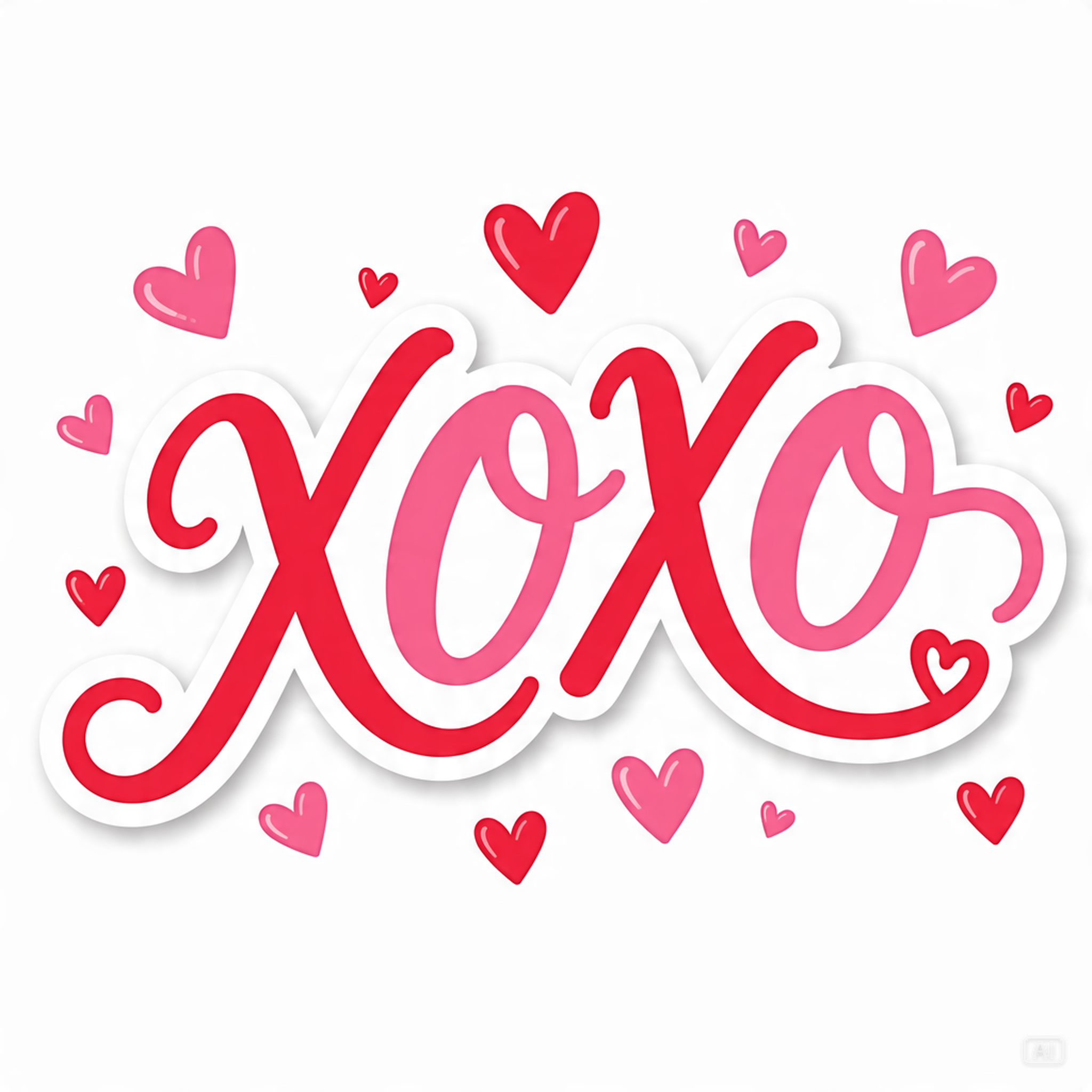 Hand-lettered XOXO clipart generated by Pippit