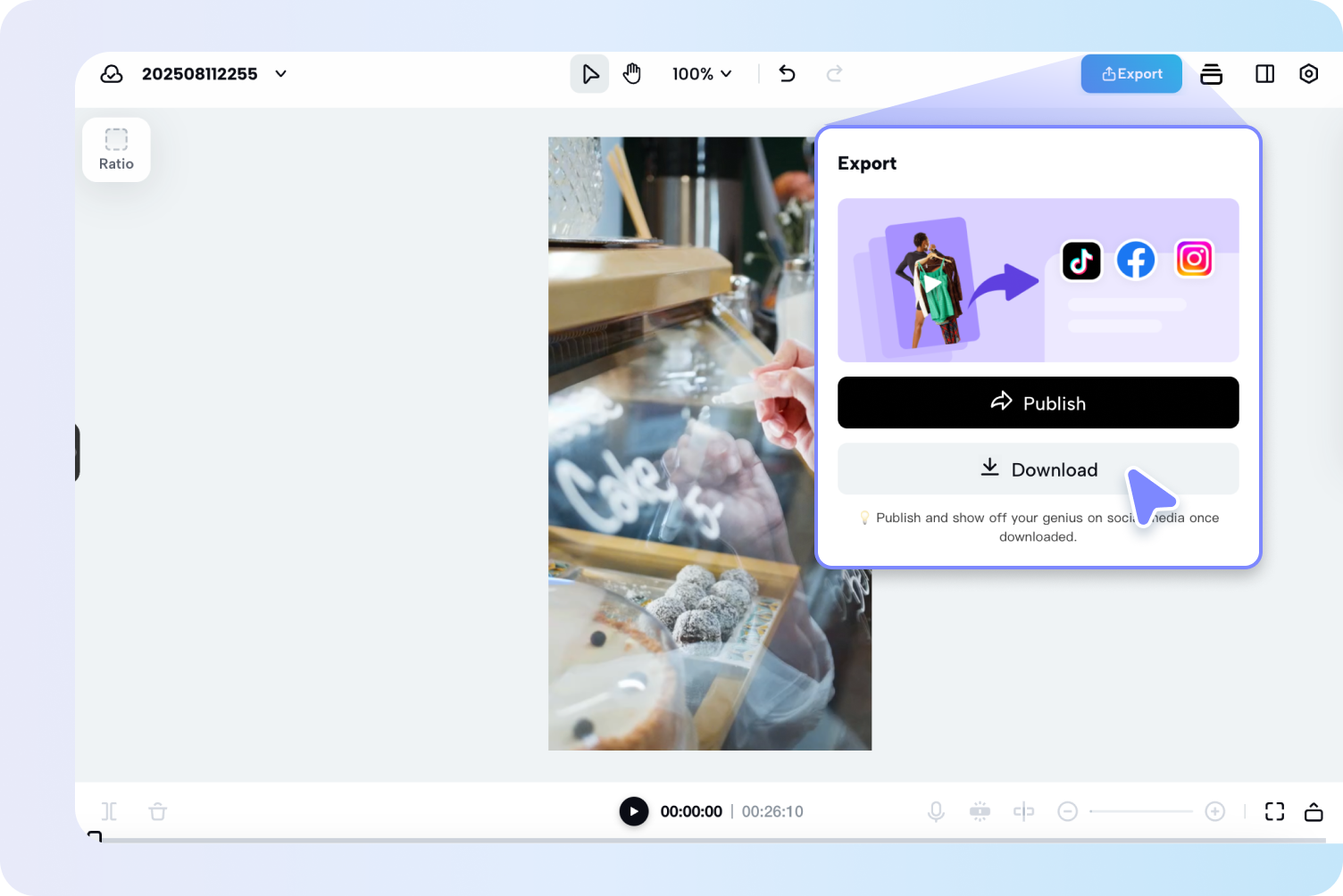 Export your transcripted video