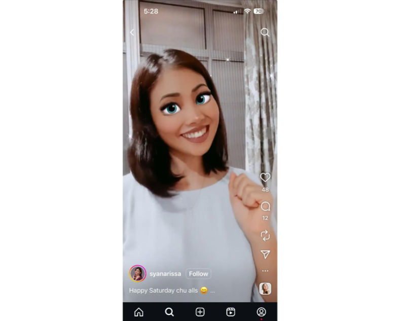 Instagram Cartoon eyes filter