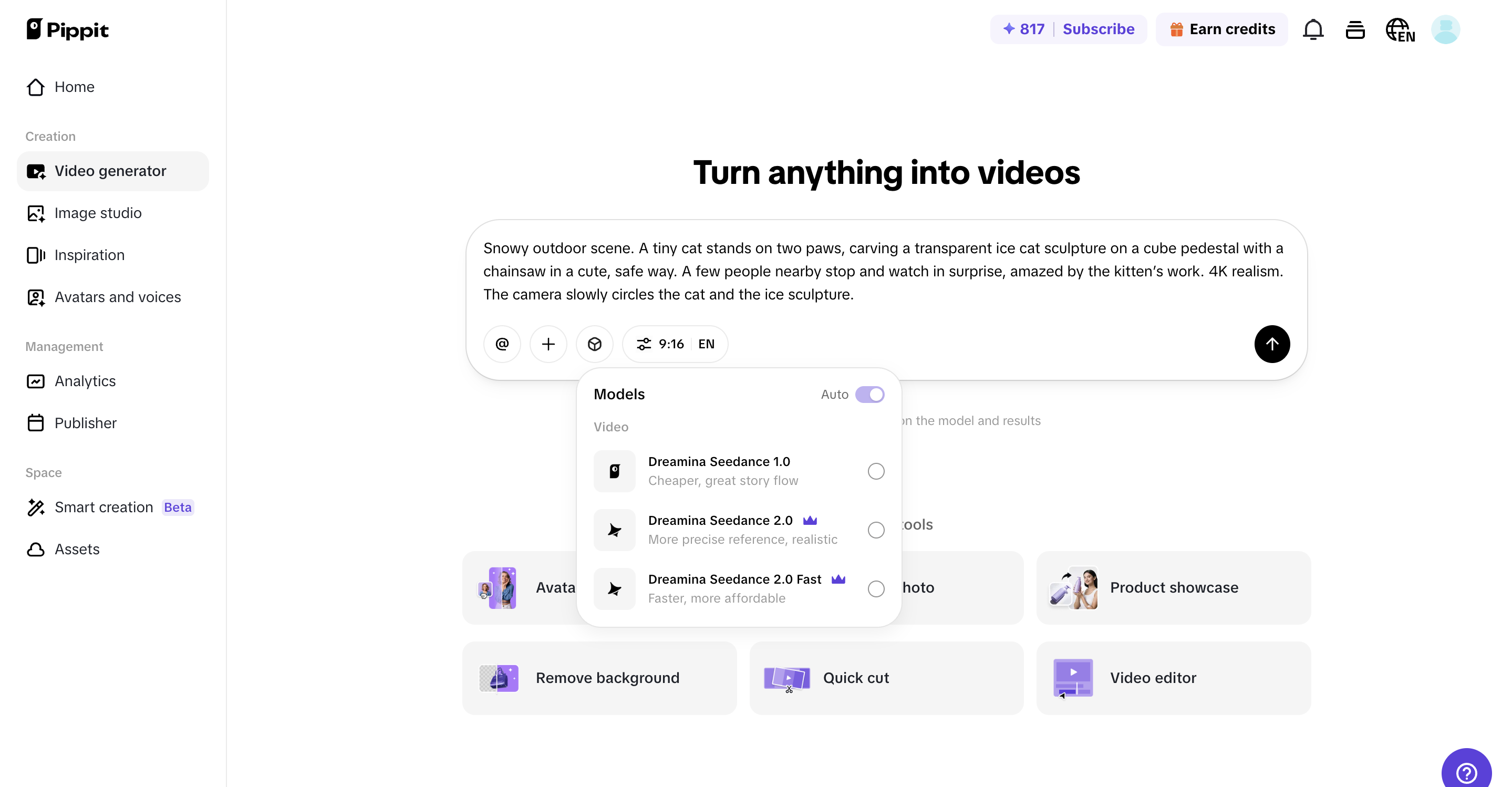 Generate your video