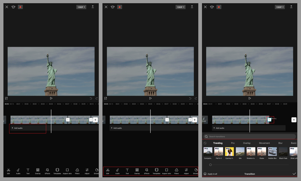 how to perform basic edits on CapCut mobile