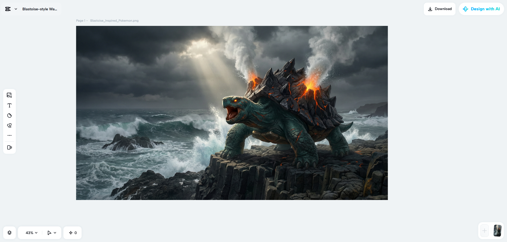 CapCut creating AI Pokémon art