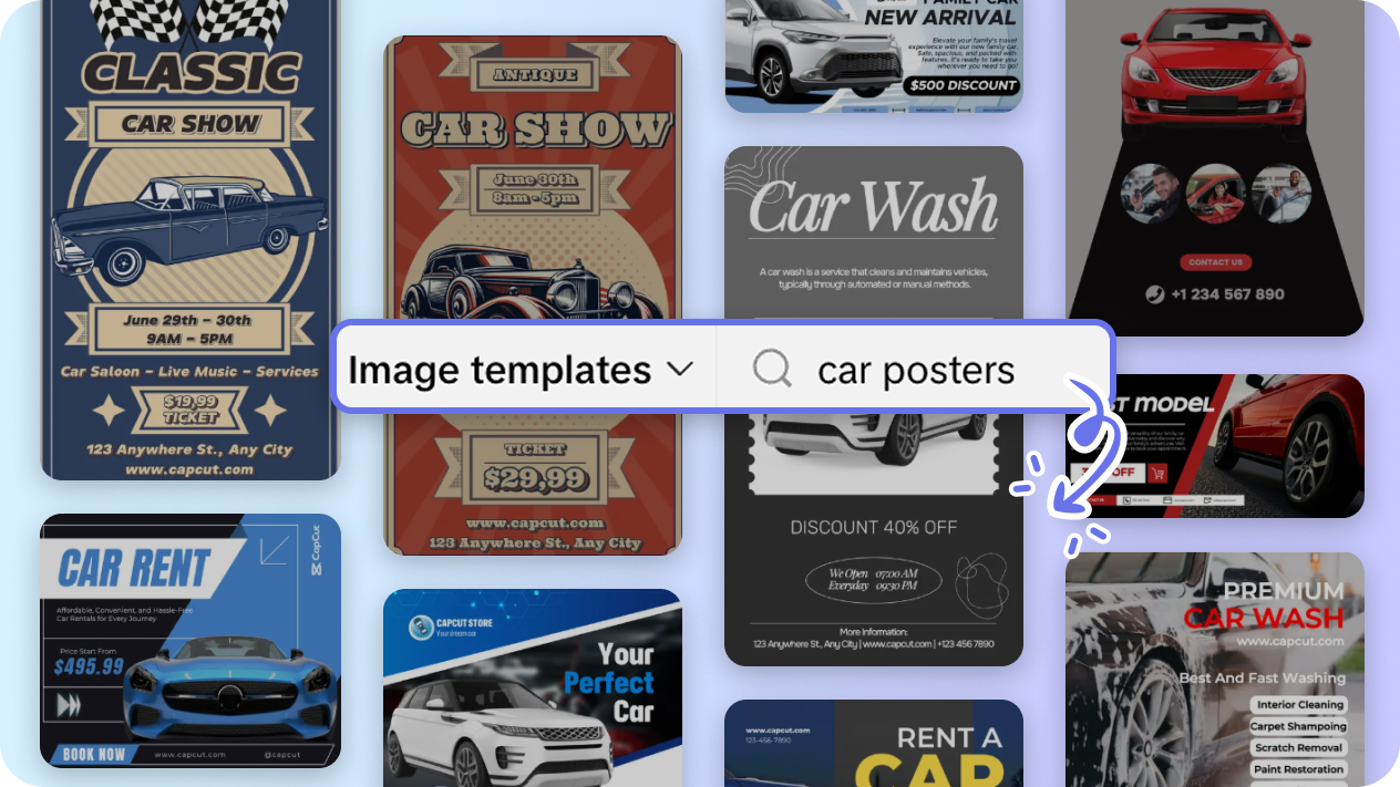 Ücretsiz kişiselleştirilmiş araba modeli reklam şablonları