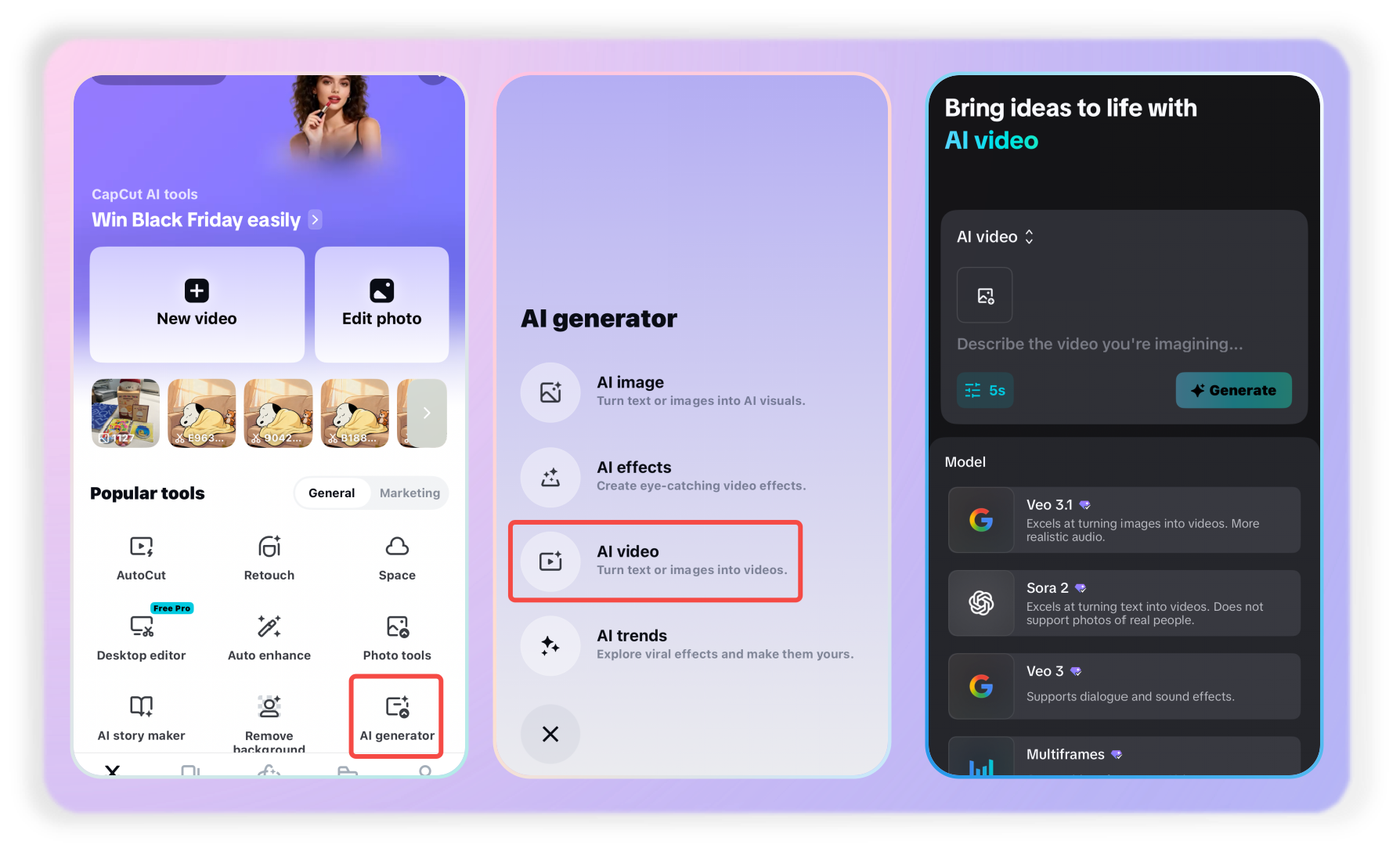CapCut Mobile App AI Video