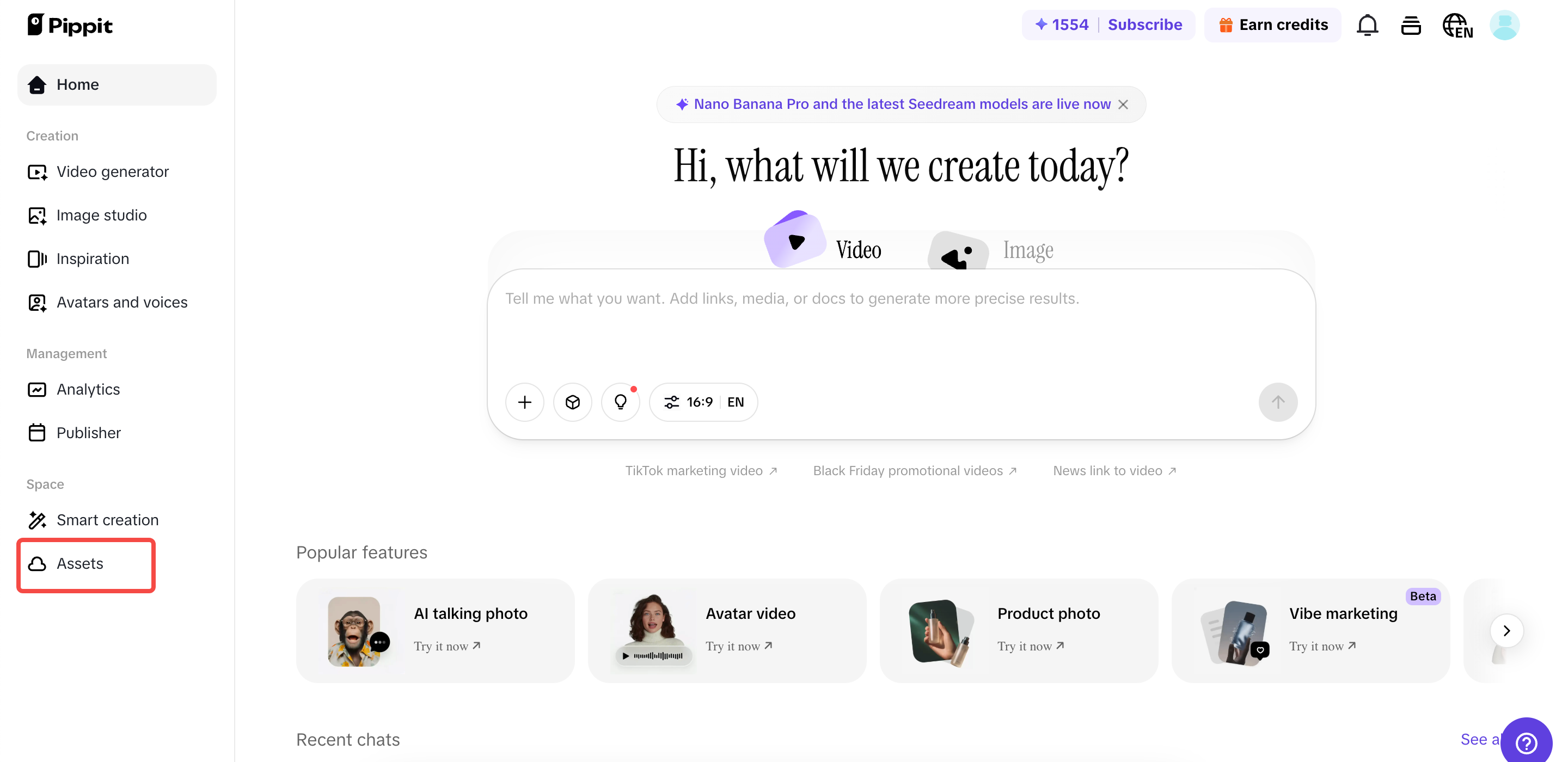 Access the Assets space