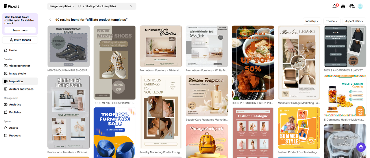 Sign up and access Inspiration