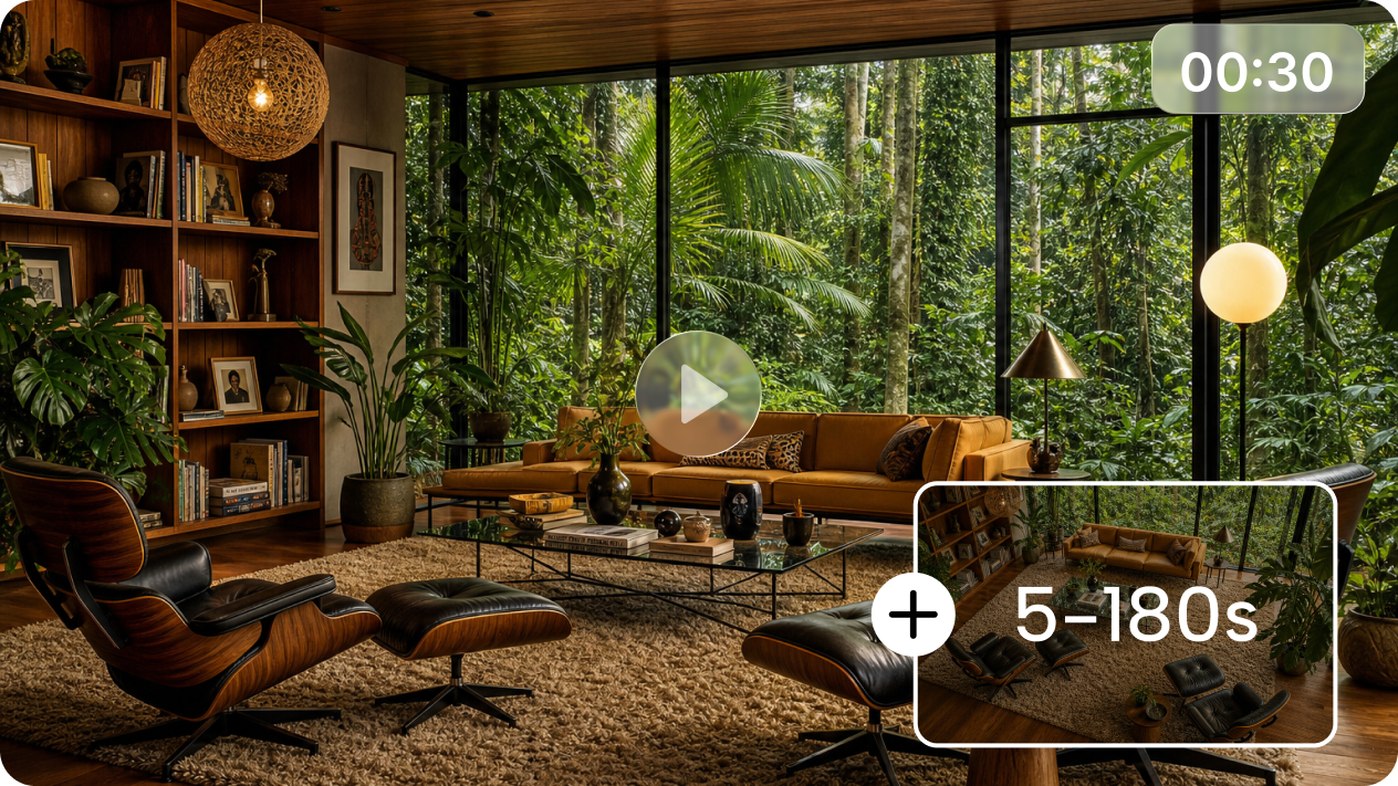 Create long interior design walkthrough videos