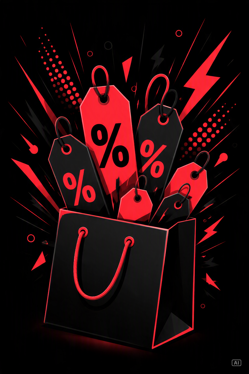 Black Friday flyer shopping bag image generated by Pippit