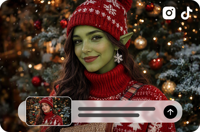 A viral image with Grinch filter applied