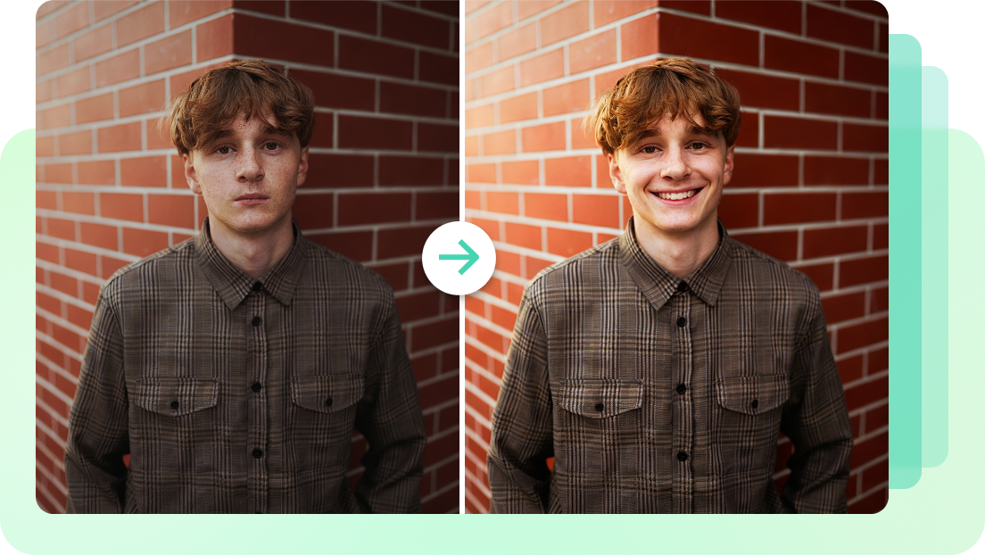 AI smile changer with face retouching online