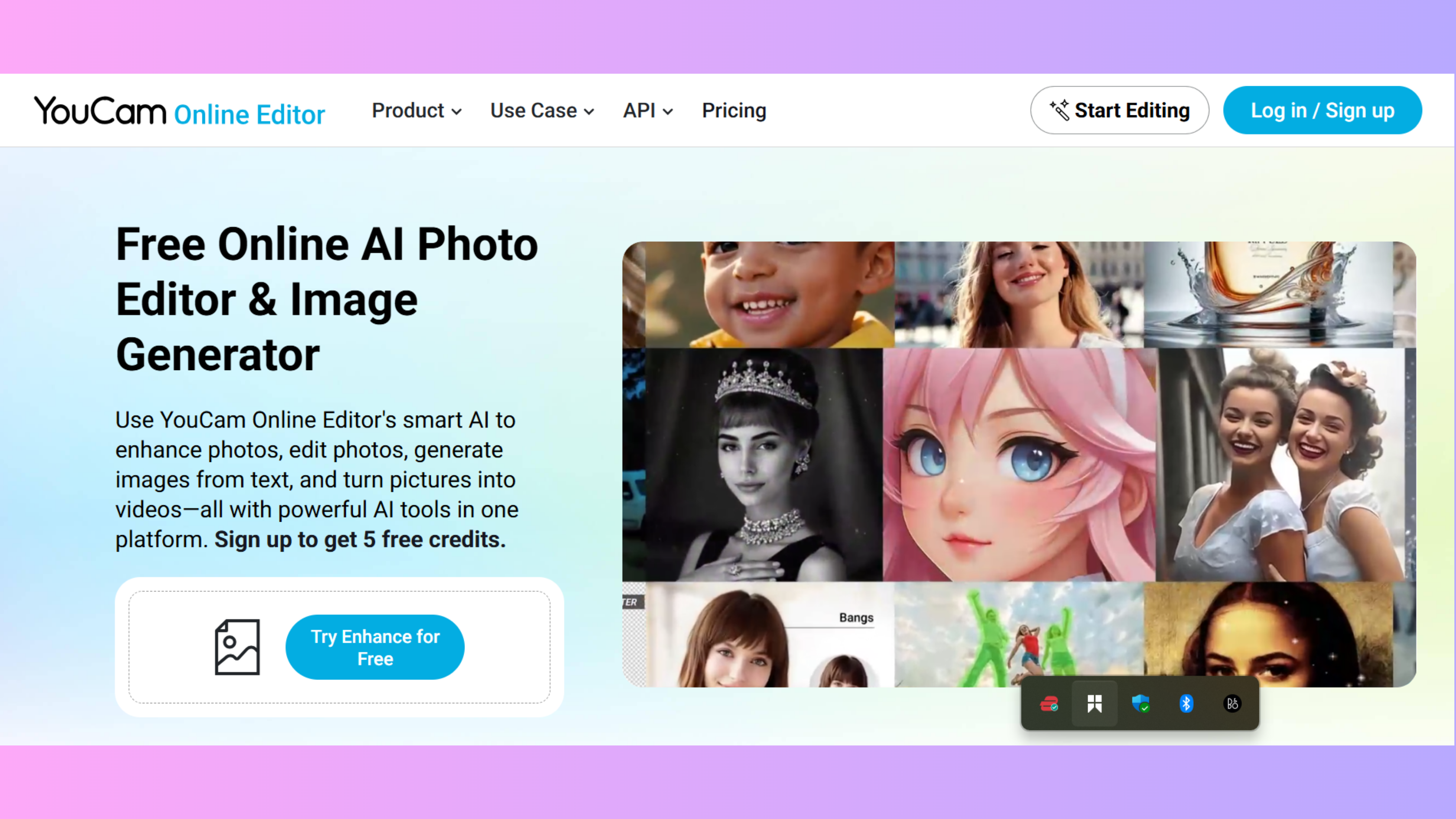 YouCam online editors webbplats
