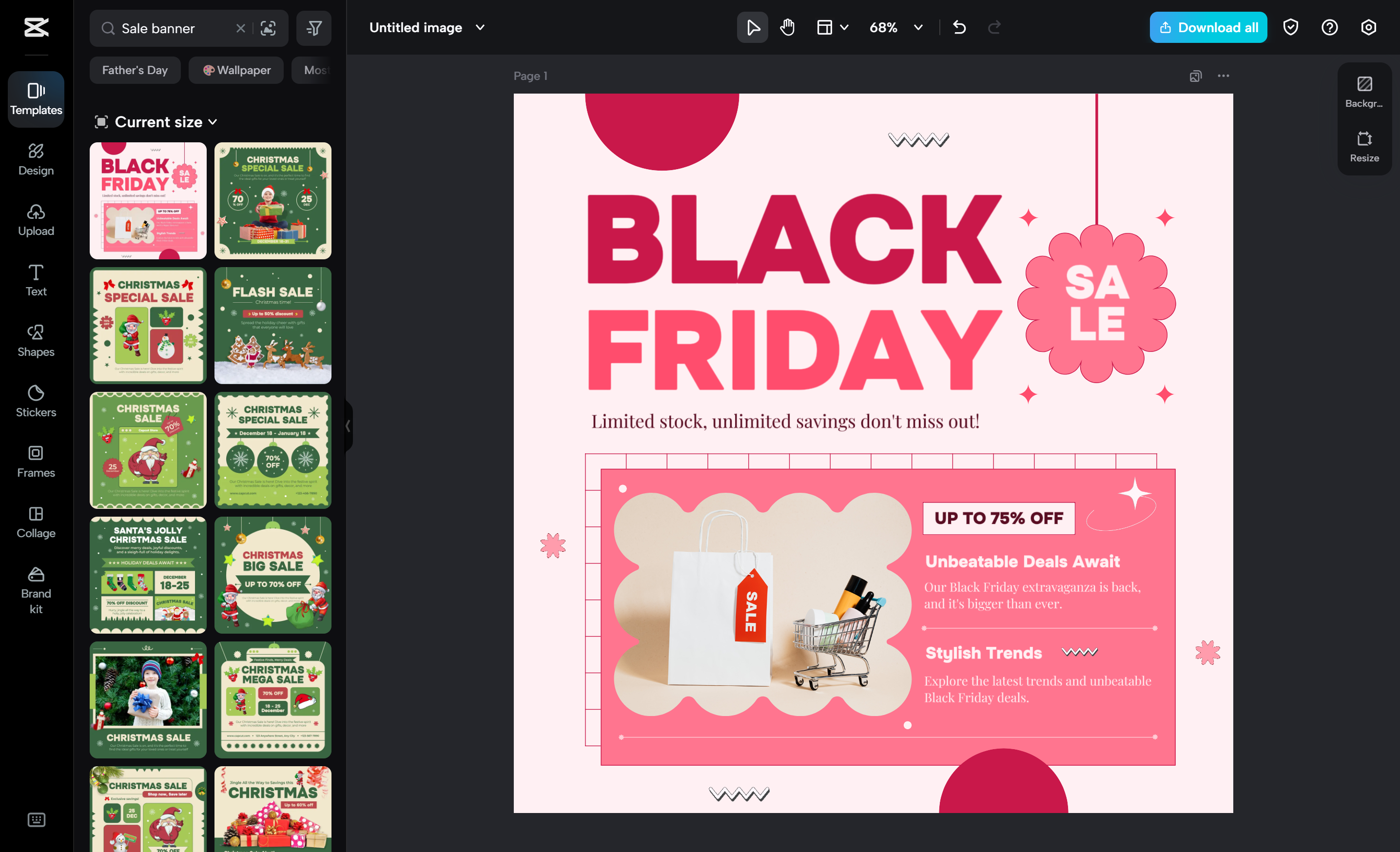 CapCut's Flash Sale Promotion template