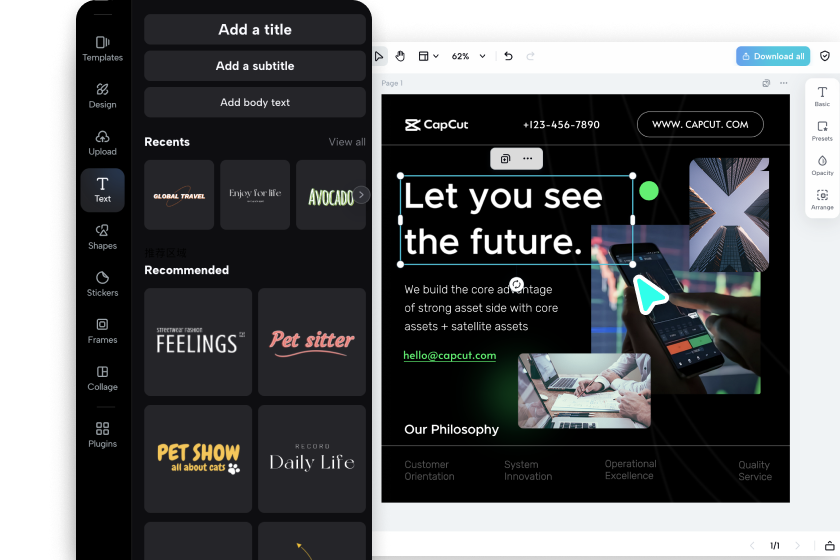Upload media and customize your logo