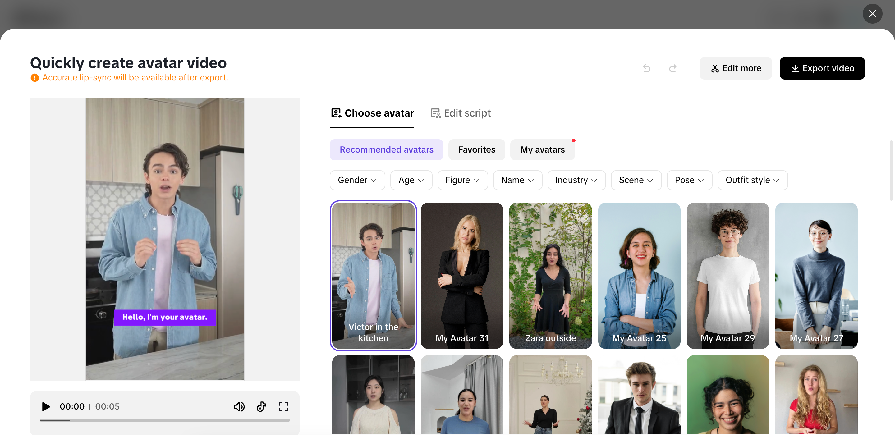 Lumikha ng mga branded video avatar