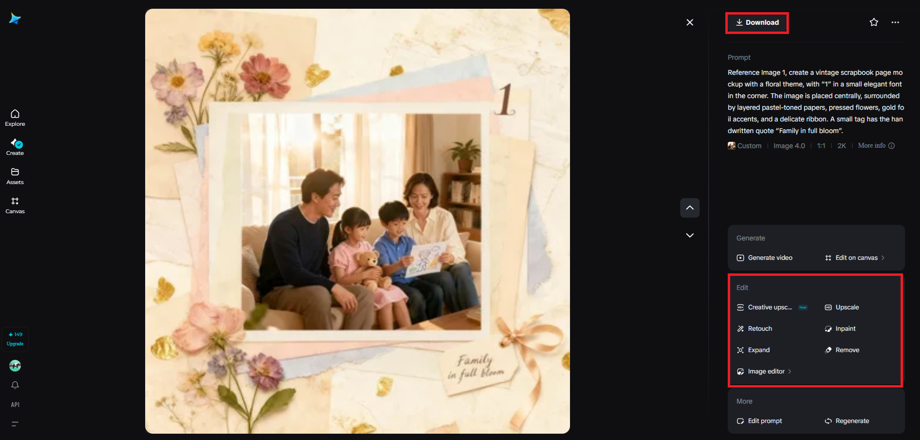 Edit and download your final scrapbook pages