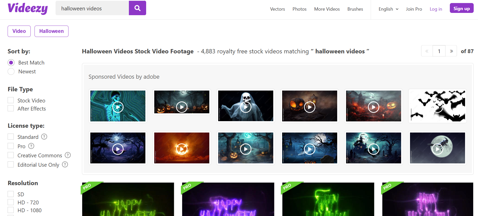 Videezy halloween videos