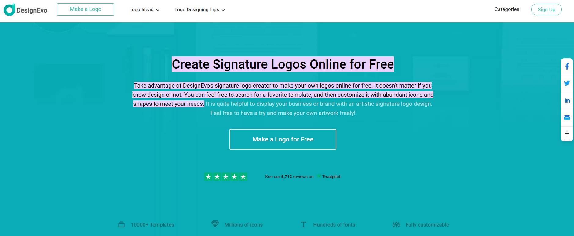 DesignEvo signature generator