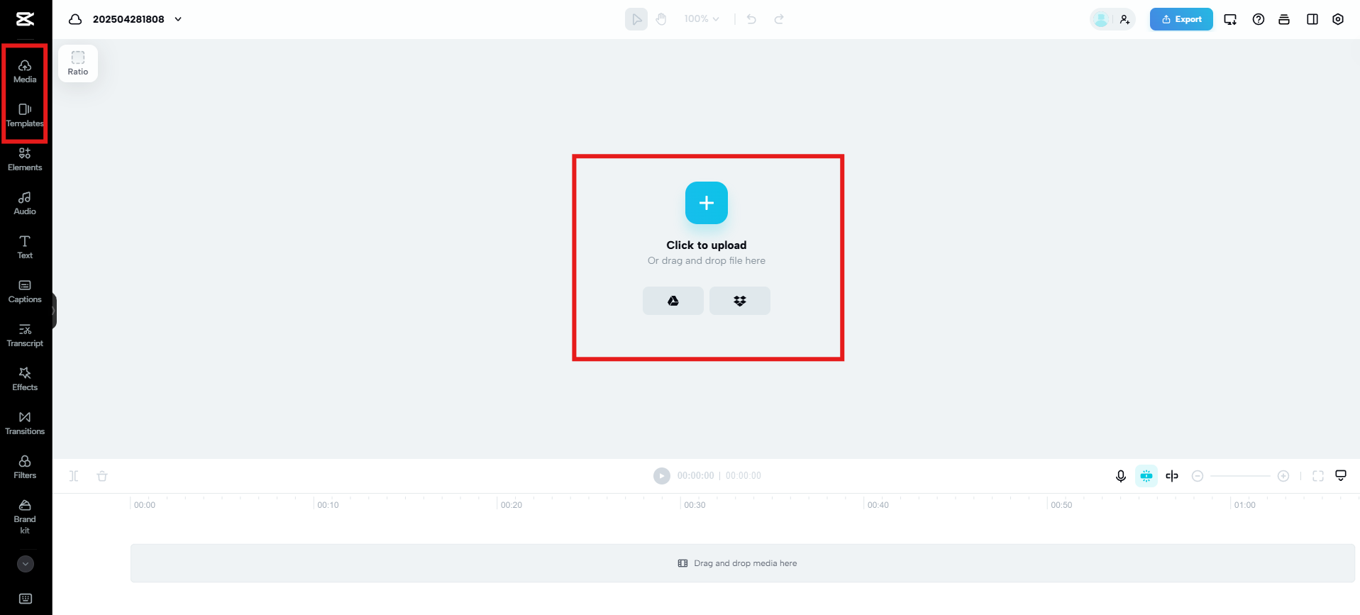 Nahrajte média nebo vyberte šablony