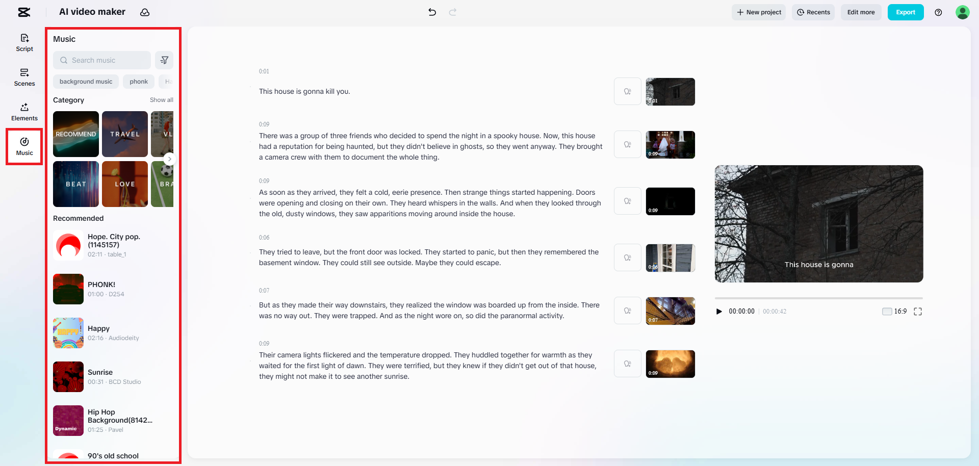 Choose your video background music