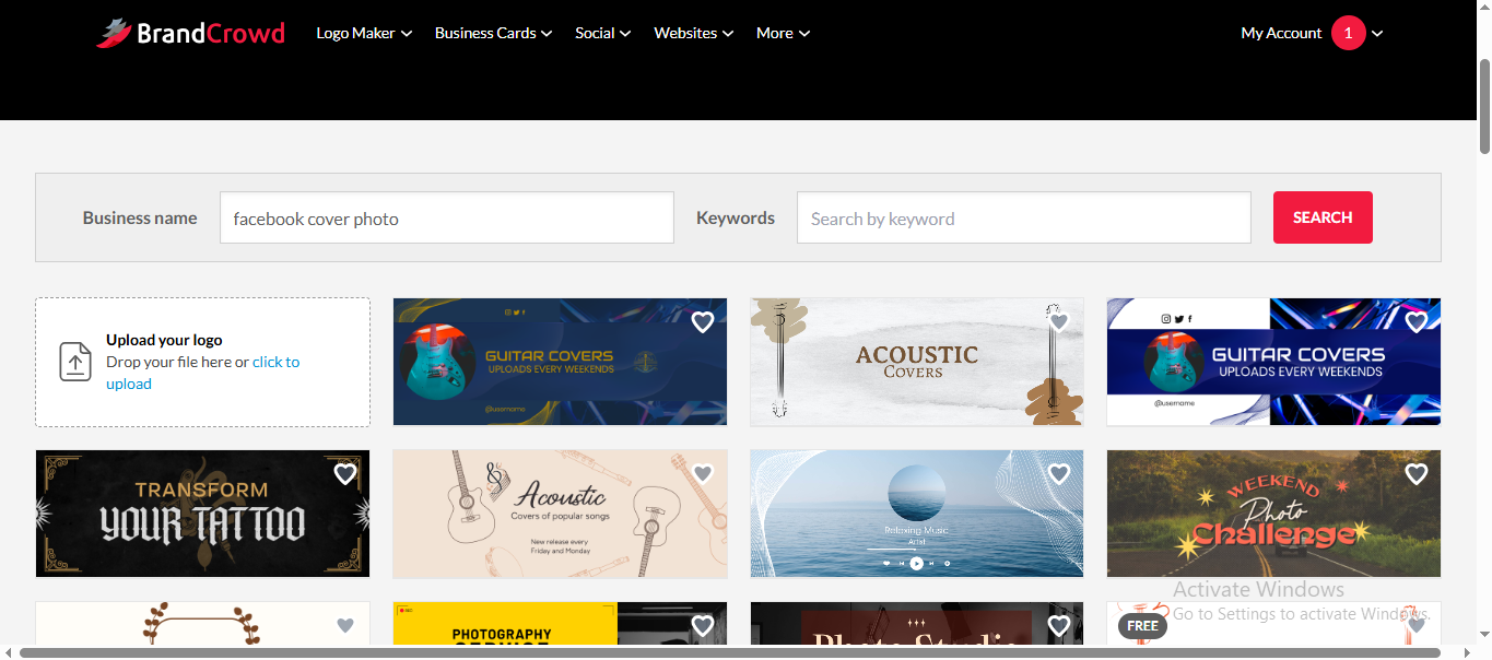 BrandCrowd - another best Facebook cover photo maker