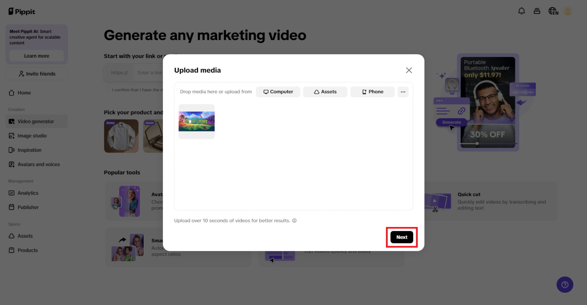 Upload a product photo