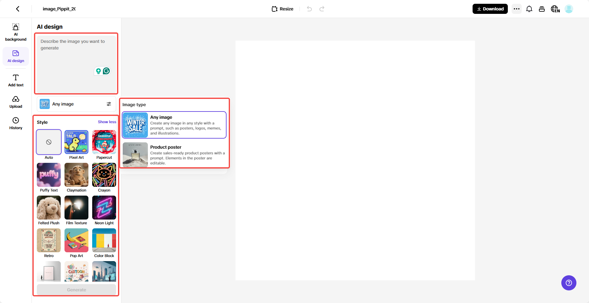 Generate a custom poster