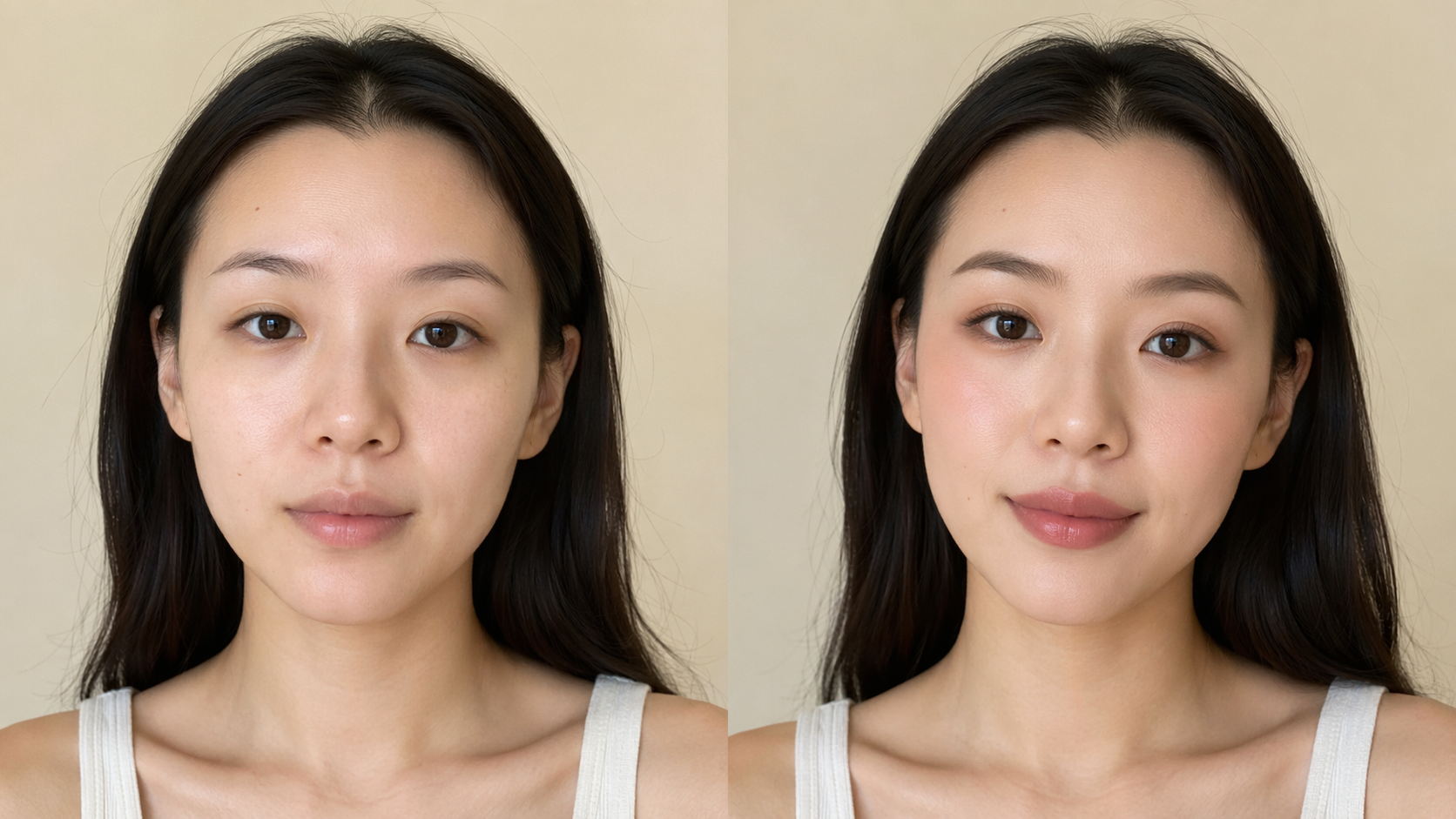 Dreamina virtuelles Make-up anprobieren Beispiel 3: frisches Alltags-Make-up anprobieren