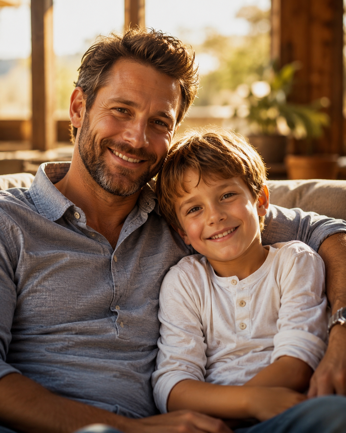 Father's Day portrait of a father and child