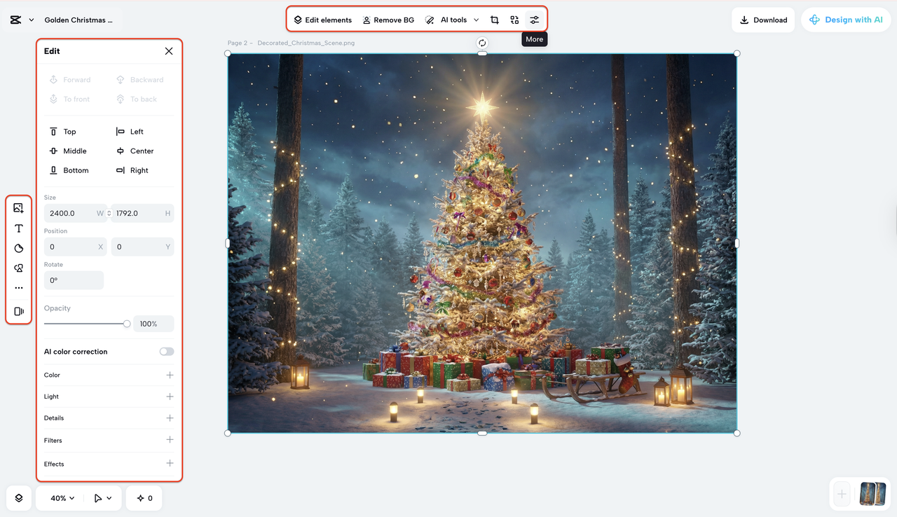 Adjust and manual editing