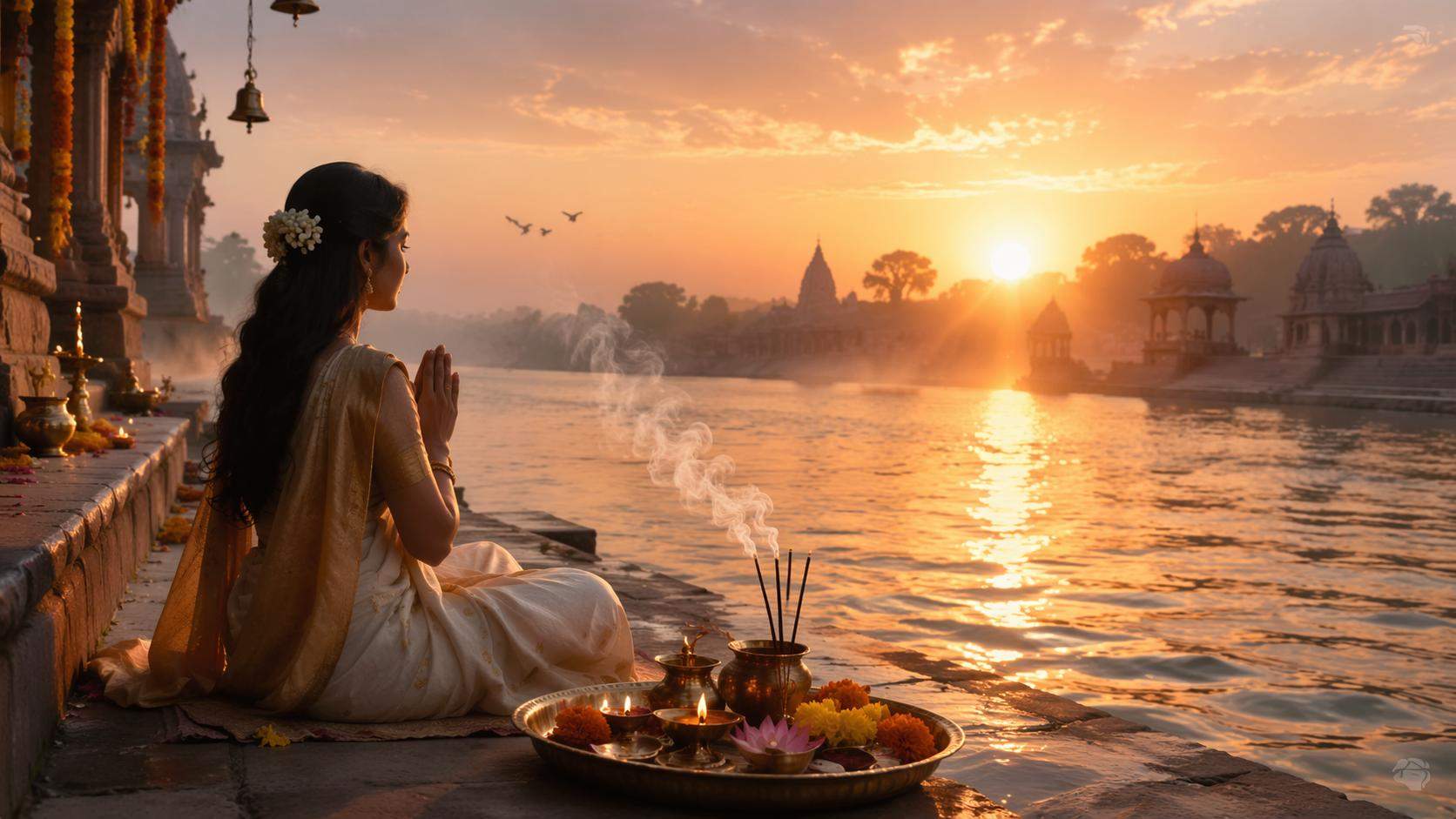 Dreamina yogini ekadashi deseja prompt prompt card 3: Bênção da manhã pacífica