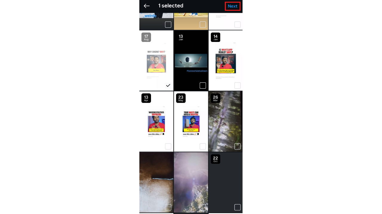 Choose stories from archieve to add